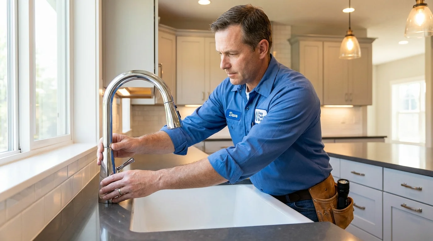 Kitchen faucet installation by Johns Plumbing LLC in Phillips