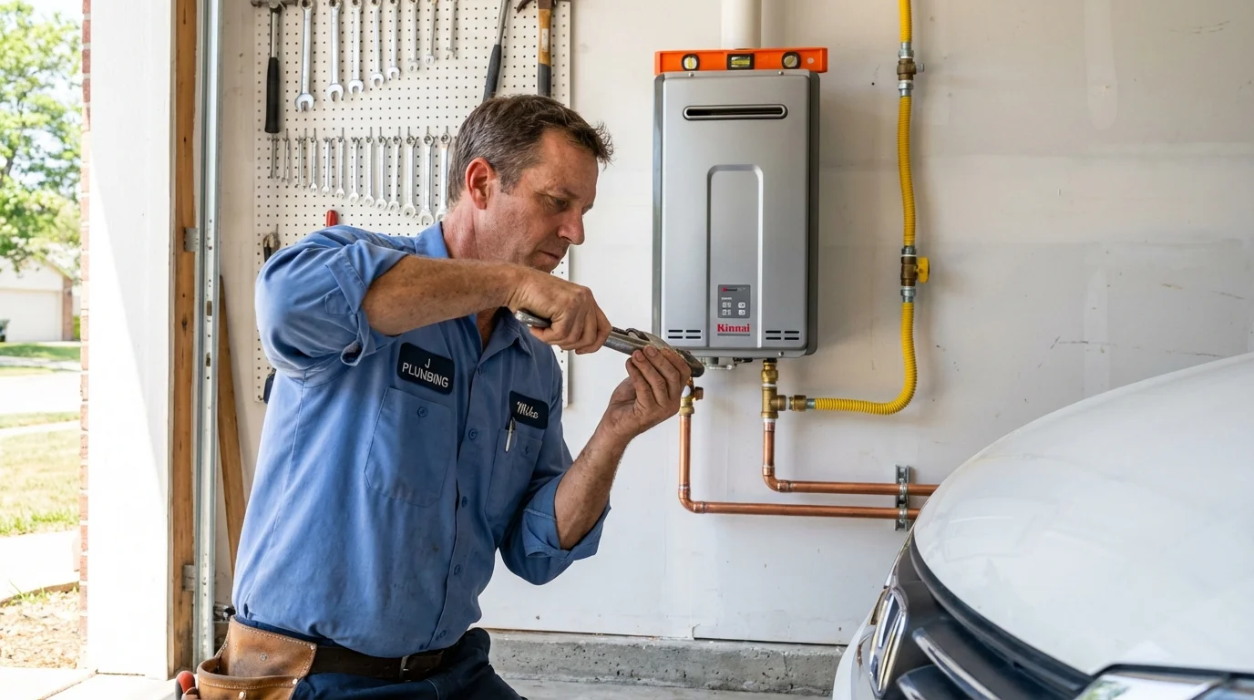 Tankless water heater installation by a Johns Plumbing LLC plumber in Phillips